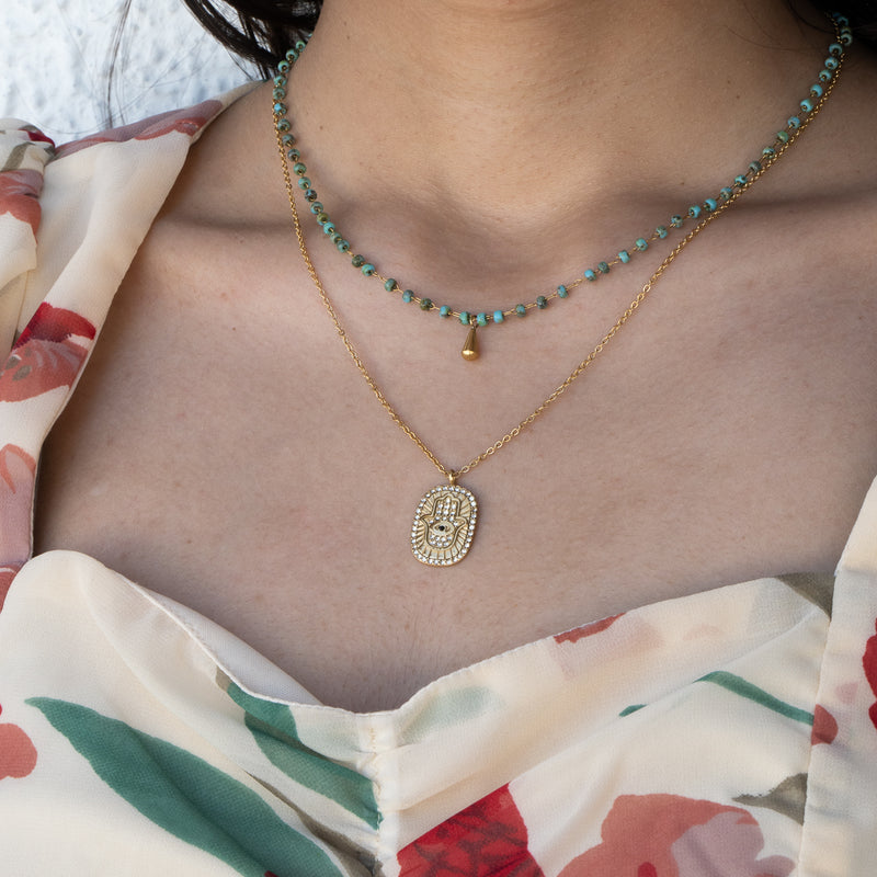 Hamsa Shimmer Necklace