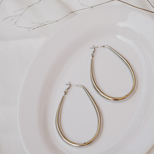 Rakul Preet in Hoop Love Silver Earrings