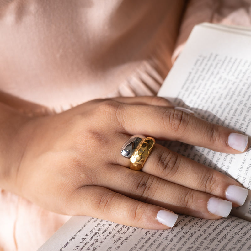 Seashore Hammered Unisex Ring