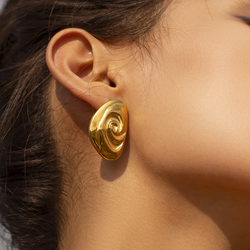 Tempest Twist Golden Stud Earrings