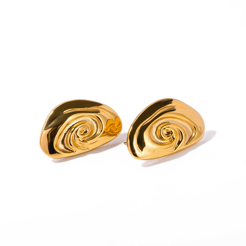 Tempest Twist Golden Stud Earrings