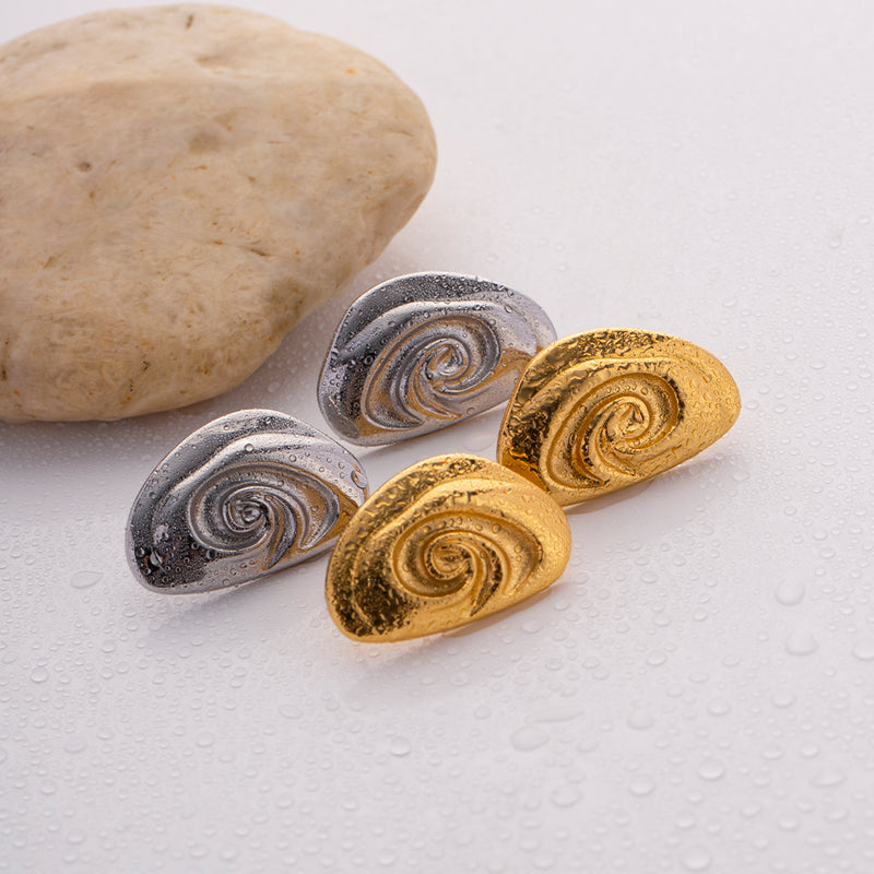 Tempest Twist Golden Stud Earrings