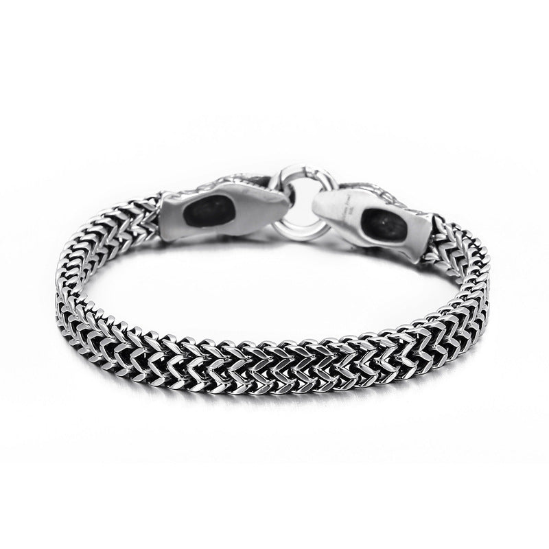 Serpentine Silver Men's Bracelet