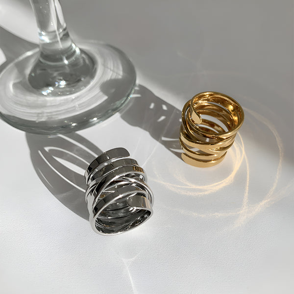 Silver Halo Stack Ring