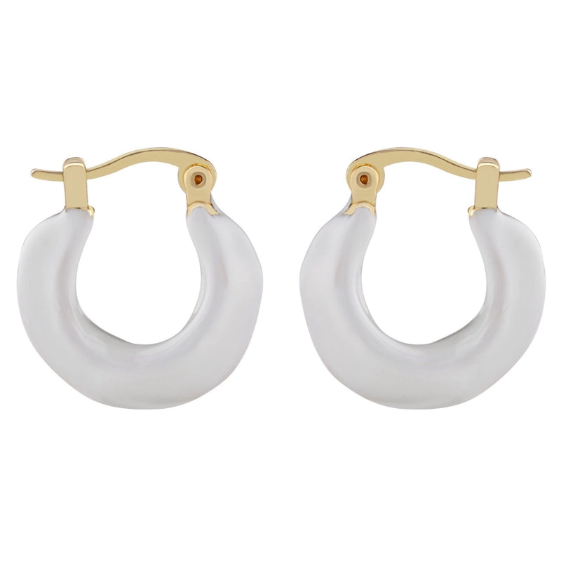 Crescent Hoop Stud Earrings | Without Background
