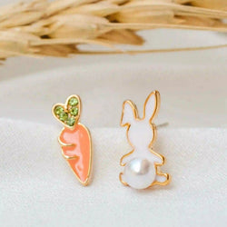 Bunny Tale Mismatched Stud Earrings by FASHKA