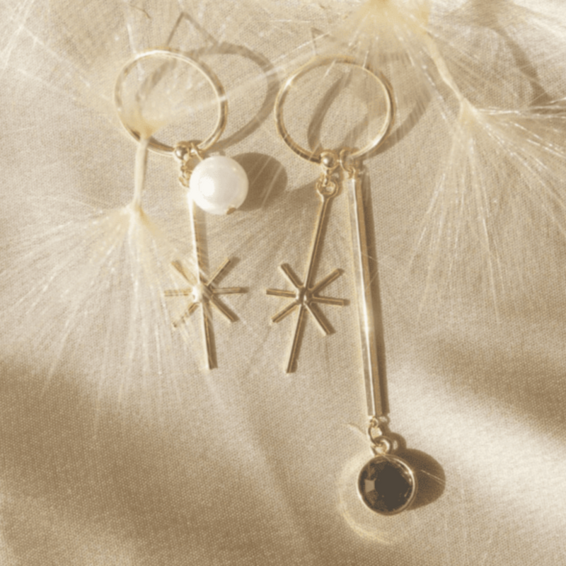 Sun and Moon - Mismatched Dangle Earrings