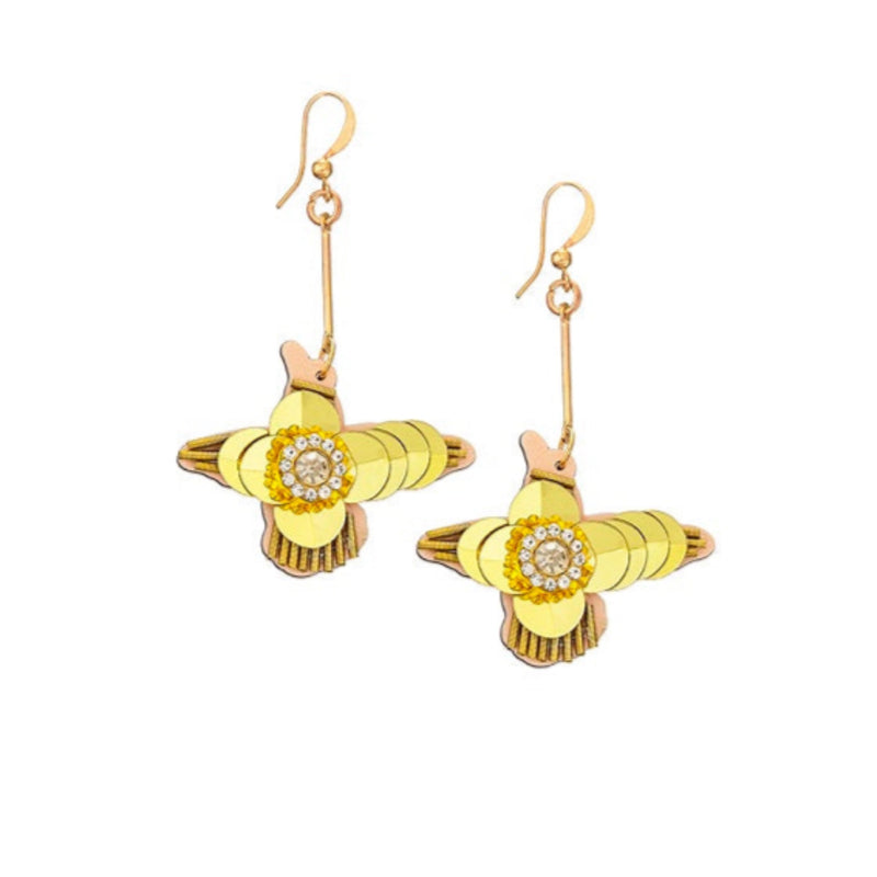 Golden Phoenix Dangler Earrings by FASHKA | Without Background