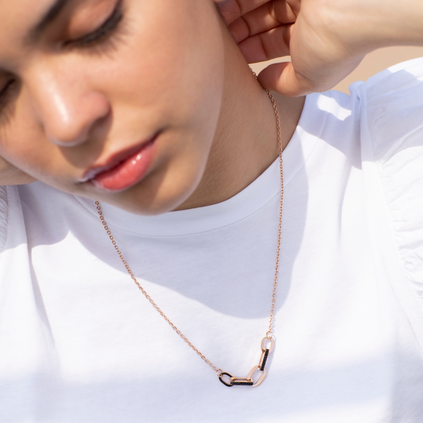 Link Me Up Necklace by FASHKA front view on a model