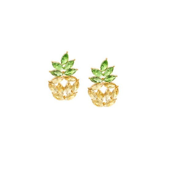 Crystal Pineapple Studs Earrings by FASHKA