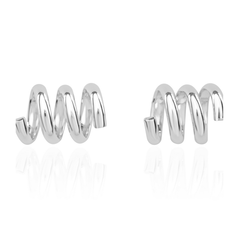 Silver Spirals Stud Earrings by FASHKA