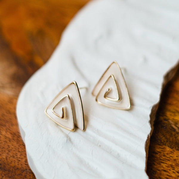 Snowy Maze Stud Earrings by FASHKA