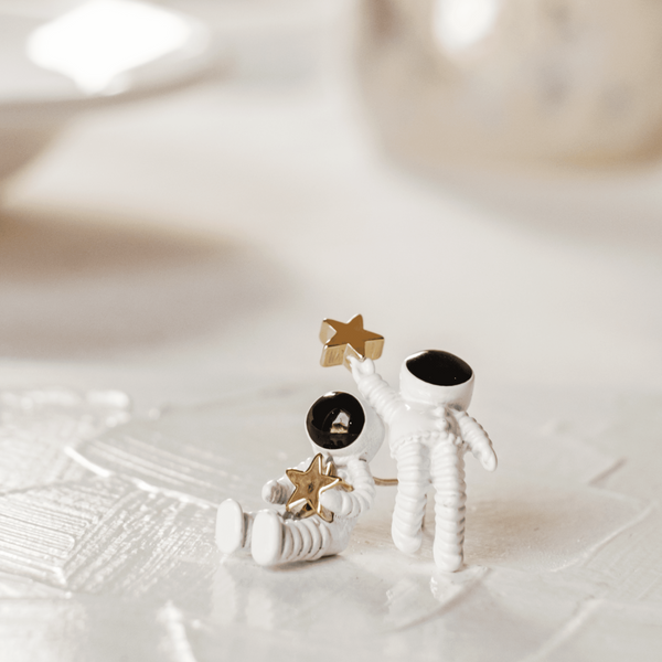 Over the Stars Mismatched Stud Earrings by FASHKA