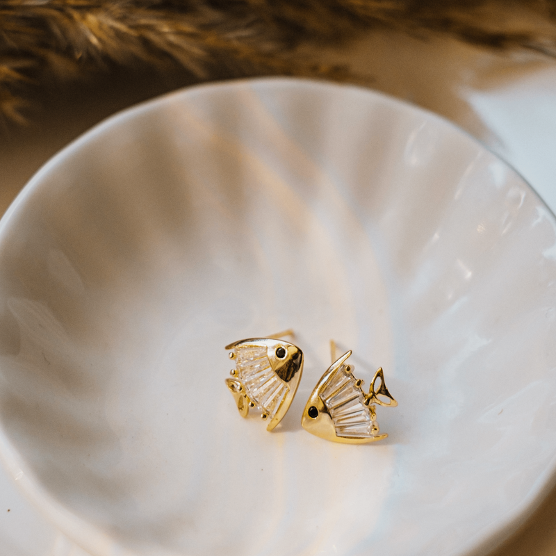 Fish Shaped Stud Earrings by FASHKA