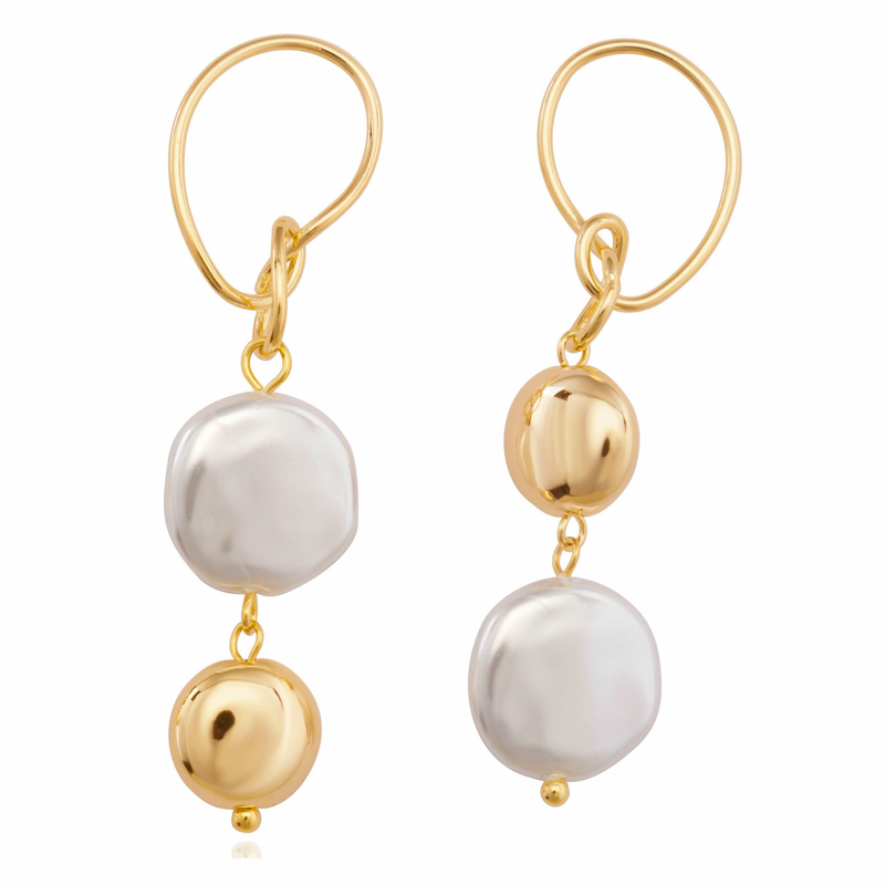Celestial Pearl Mismatched Dangler Earring Without Background