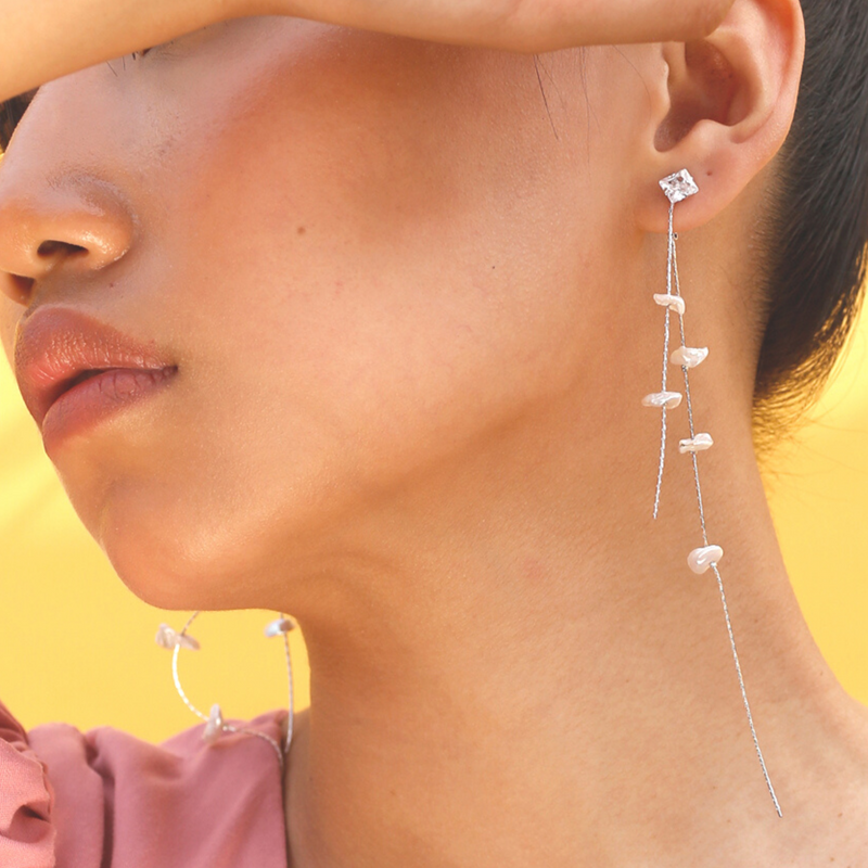 Poise Drop Multiway Dangler Earrings | Model Look