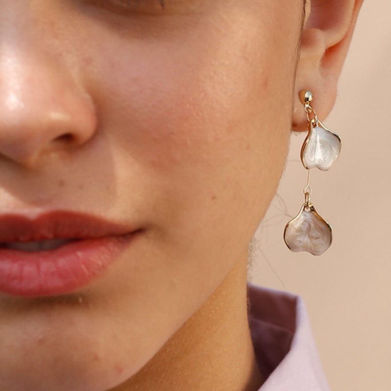 Heart Shaped Dangler Earrings by FASHKA