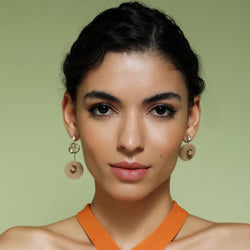 Nude Round Mismatch Earrings by FASHKA