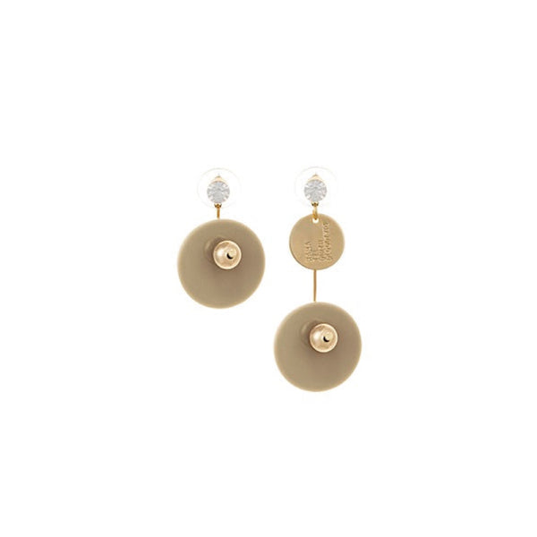 Nude Round Mismatch Earrings without Background