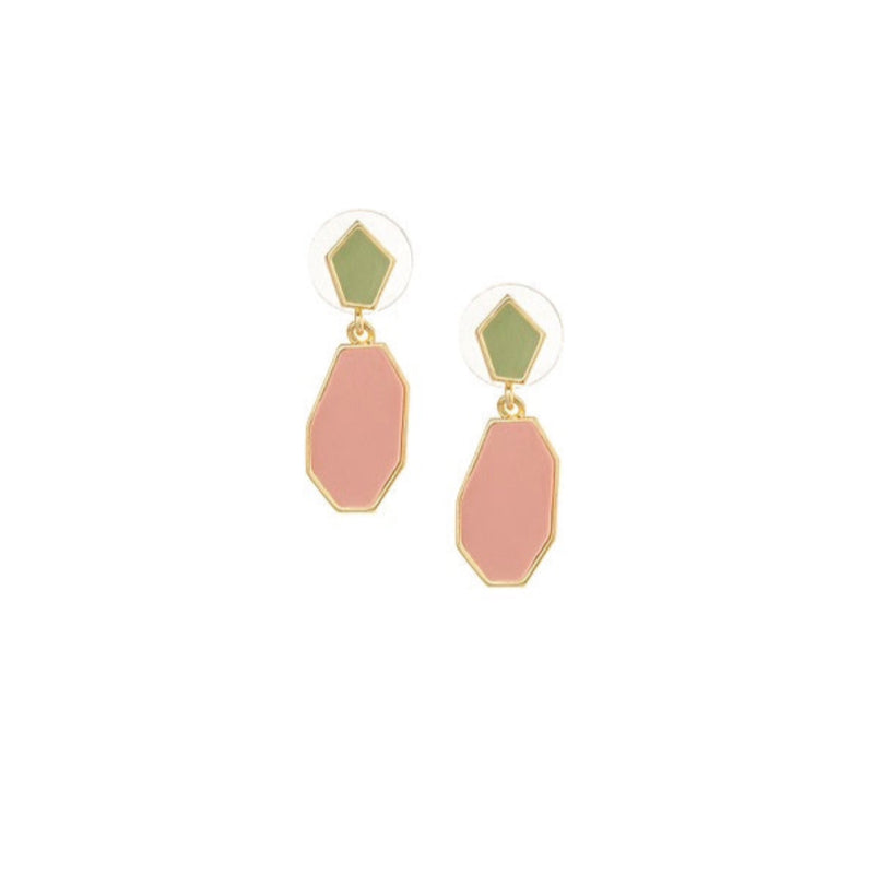 Pink & Green Classy Earrings by FASHKA