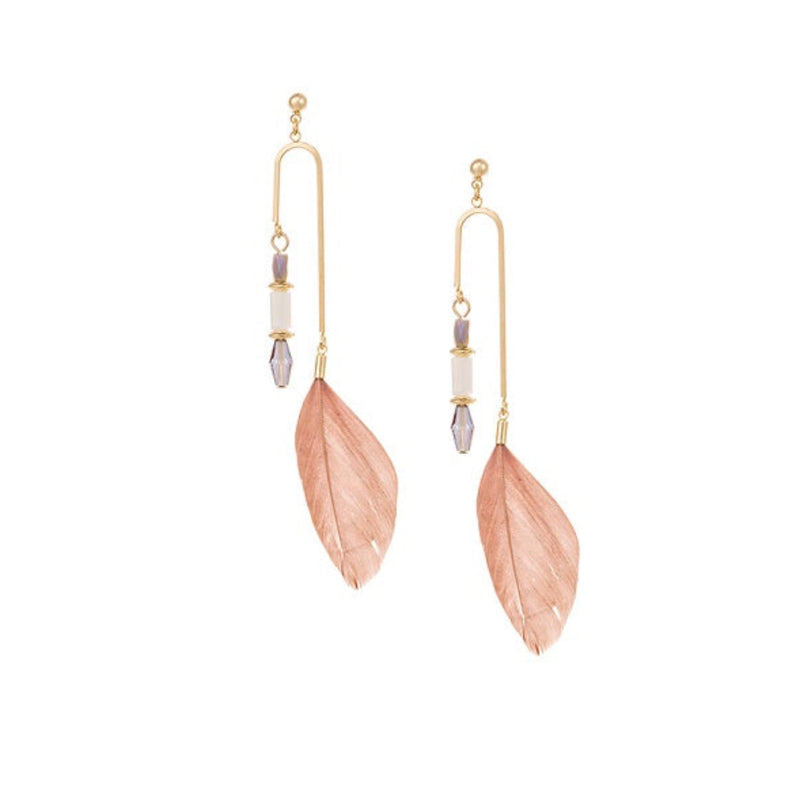 Feather Drops Dangler Earrings by FASHKA