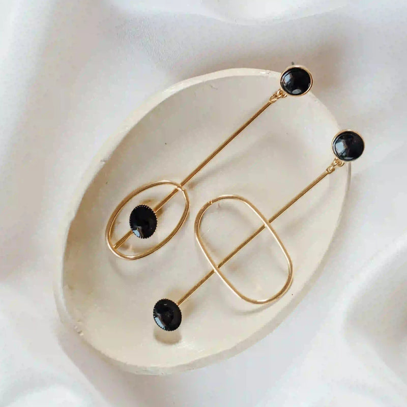 Noir Mismatch Earrings By FASHKA