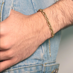 Cross Link Unisex Chain Bracelet