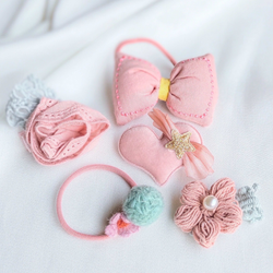 Blush Pink Assortment Hair Bands. Set of 5