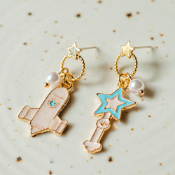 Space Explosion Mismatch Earrings by FASHKA