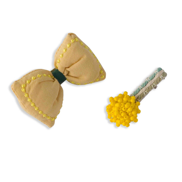 Incredible Yellows Hair Clips. Set of 2.