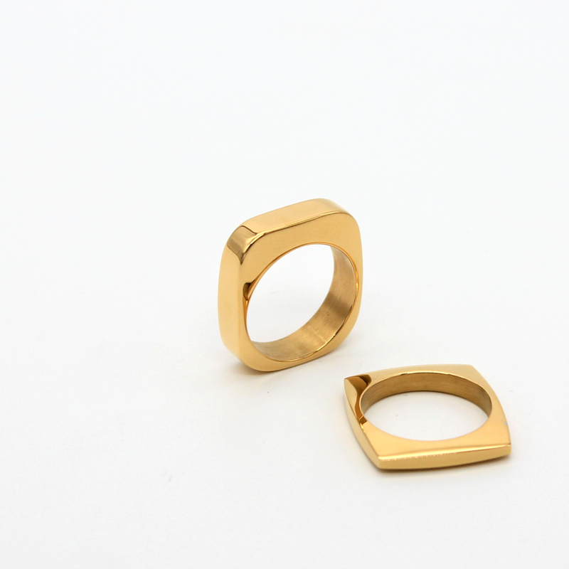 Geo Golden Rings - Set of 2