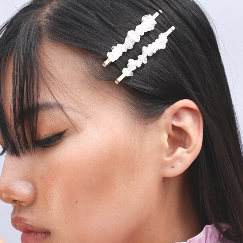 White Delight Hair Clips. Set of 2.