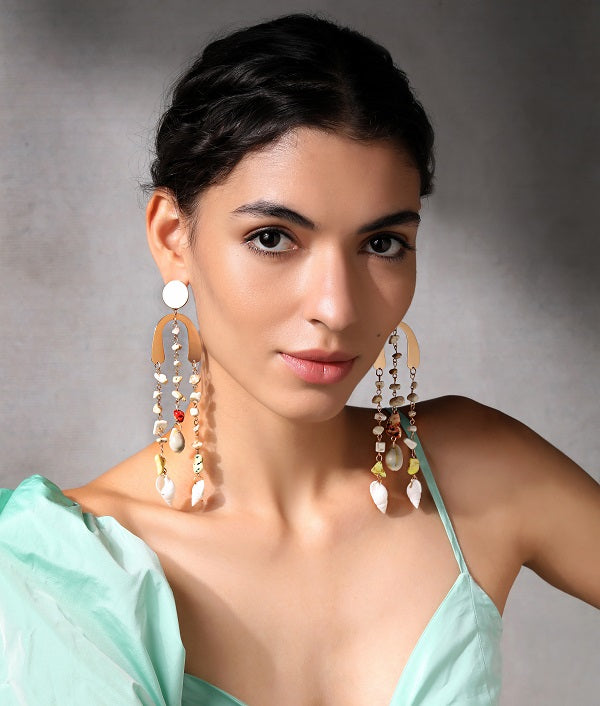 Boho Lines Long Dangler Earrings