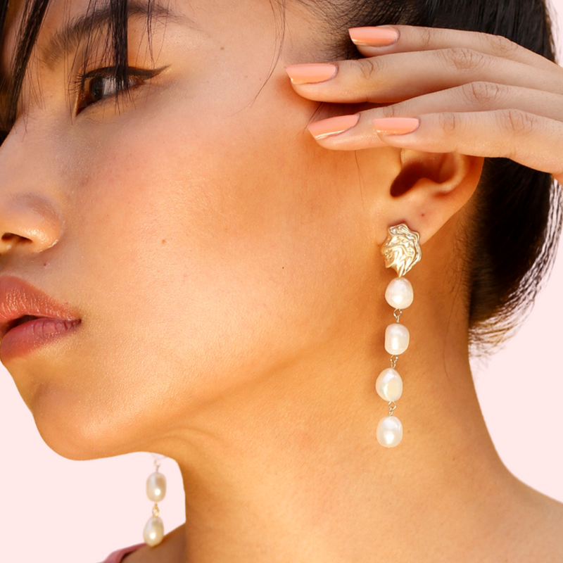 Pearl Cascade Dangler Earrings