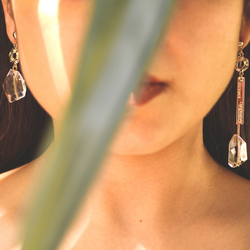 Golden Drop Mismatch Earrings by FASHKA