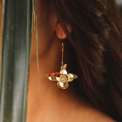 Golden Phoenix Dangler Earrings by FASHKA