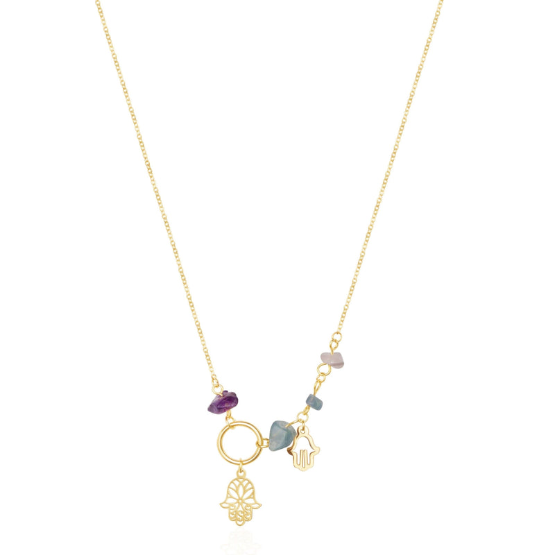 Hamsa Amulet Necklace by FASHKA, product image.